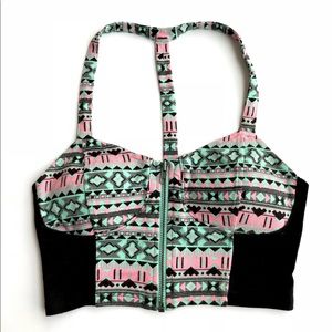 Aztec Print Bralette Crop Top, S